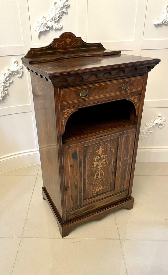  Antique Edwardian Quality Rosewood Inlaid Side Cabinet REF:261C 