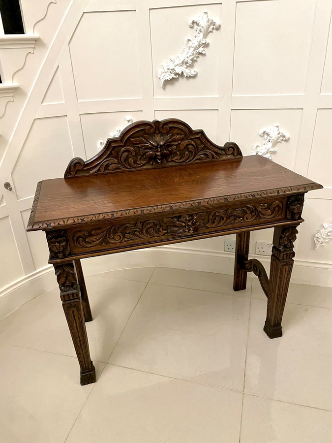 Antique  Antique Victorian Quality Carved Oak Side Table REF:255C 