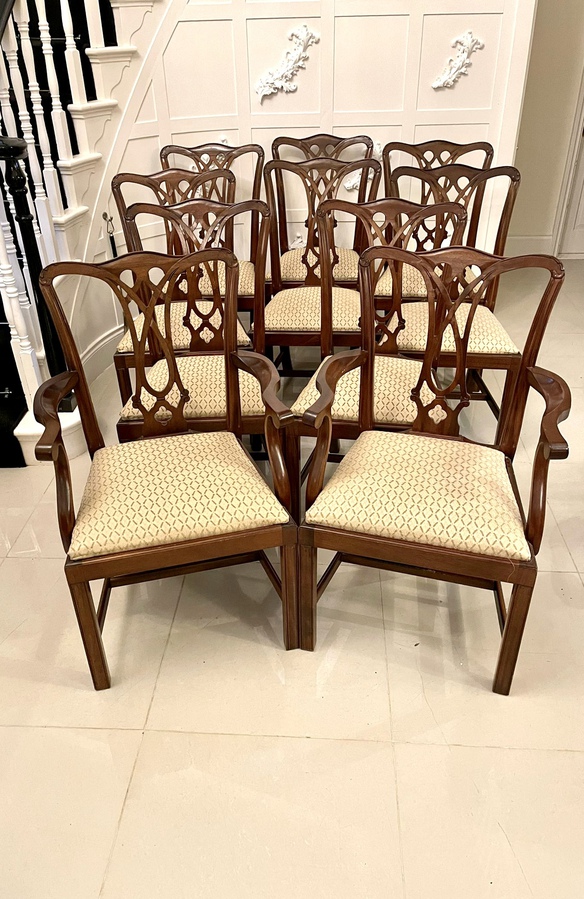 Set of Ten Antique Mahogany Dining Chairs REF: 235C 
