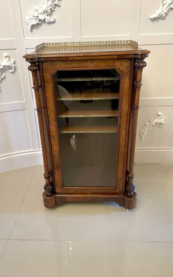  Quality Antique Victorian Inlaid Burr Walnut Music Cabinet REF:1088