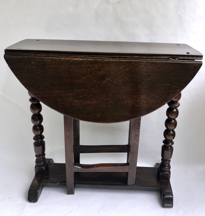  Rare Small Antique 17th Century Oak Gate Leg Table REF:174