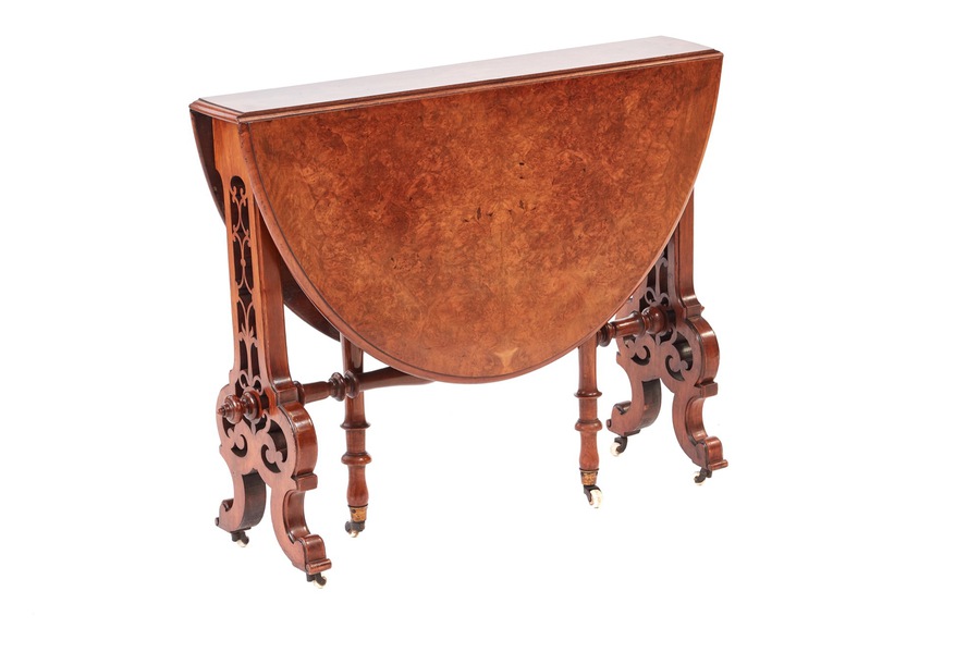  Fine Quality Victorian Burr Walnut Sutherland Table REF:306