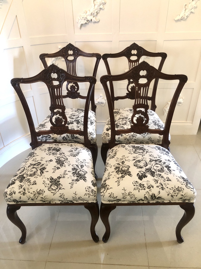  Quality Set of Four Antique Mahogany Victorian Dining Chairs REF:461