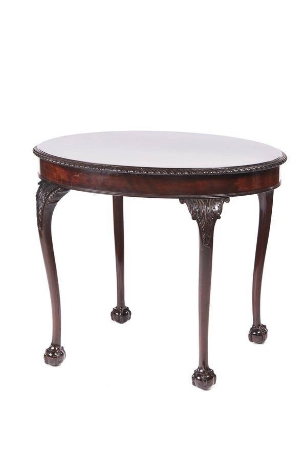 Antique Oval Carved Mahogany Centre Table c.1880 REF:471