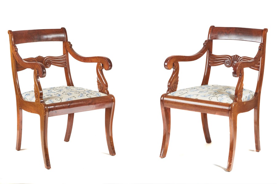  Pair of French Mahogany Carver Chairs c.1880 REF:474