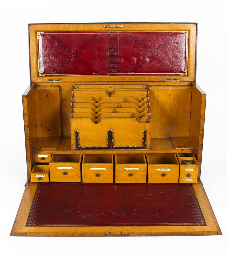 Antique Antique Victorian Gonçalo Alves Writing Stationery Box C1860