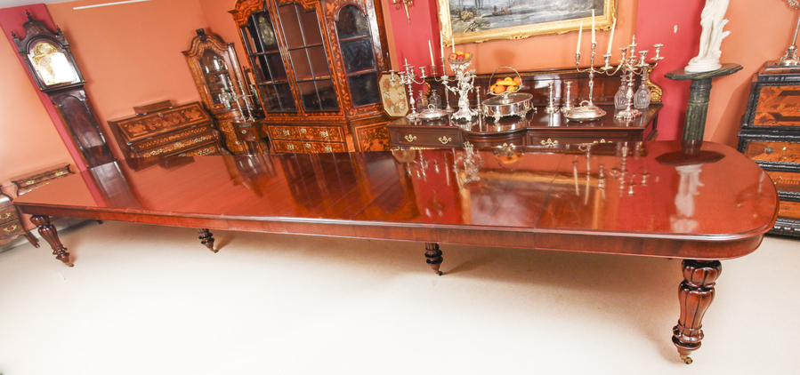 Antique Huge 20ft D-End Mahogany Bespoke Dining Table 21st C