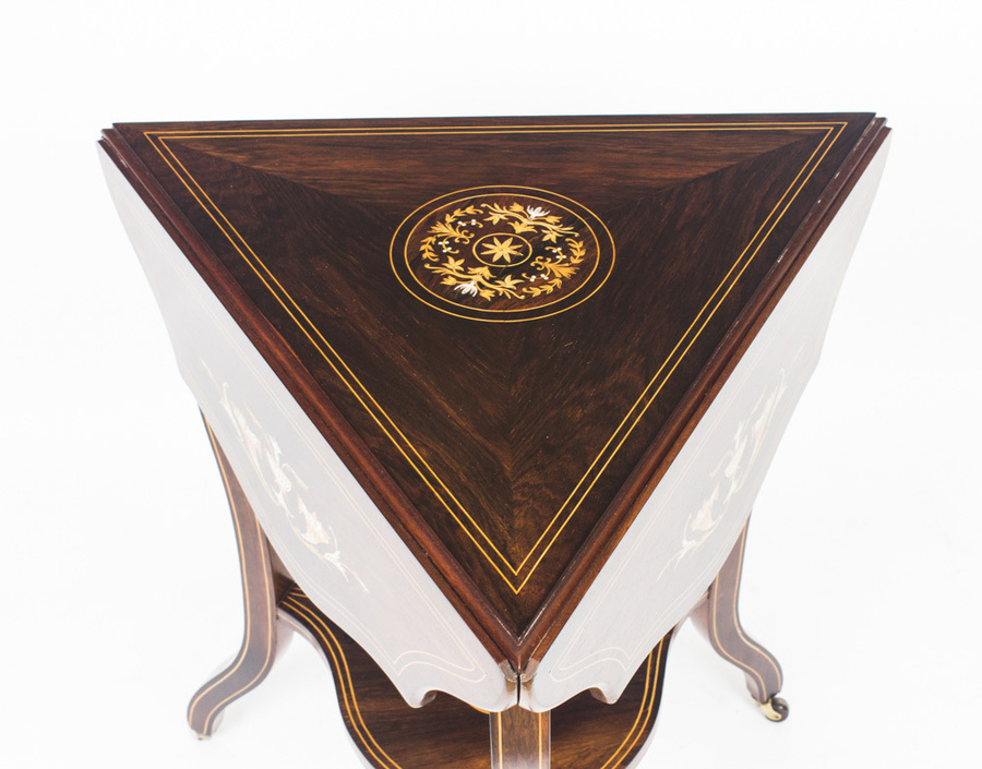 Antique Antique Edwardian Triple Drop Flap Occasional Side Table c.1900