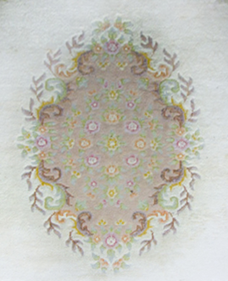 Antique Large Vintage Medallion Design Pink Wool Oriental Style Rug