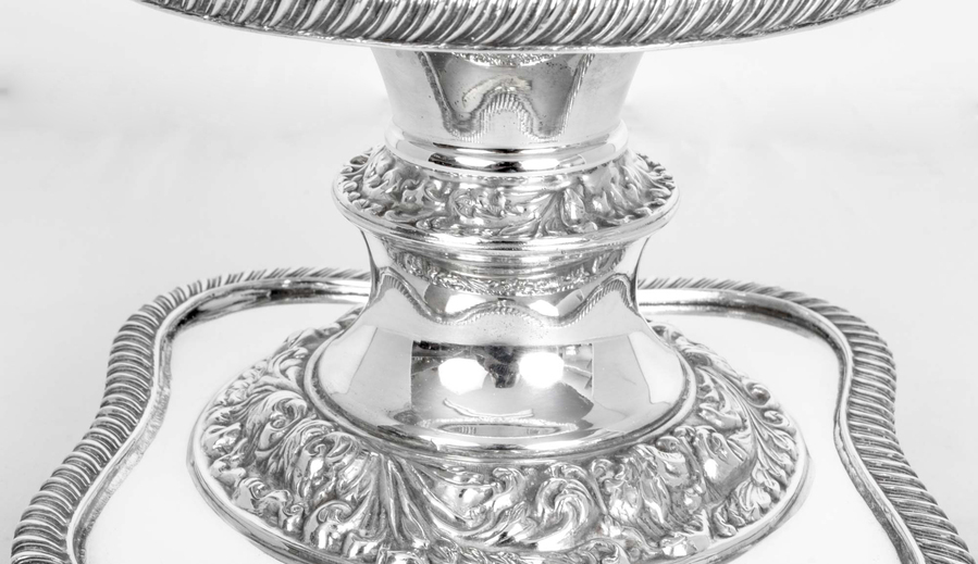 Antique English Silver Plate Cut Glass Compote Centrepiece