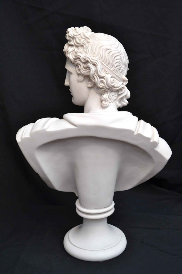 Antique Stunning Marble Bust of Greek God Apollo
