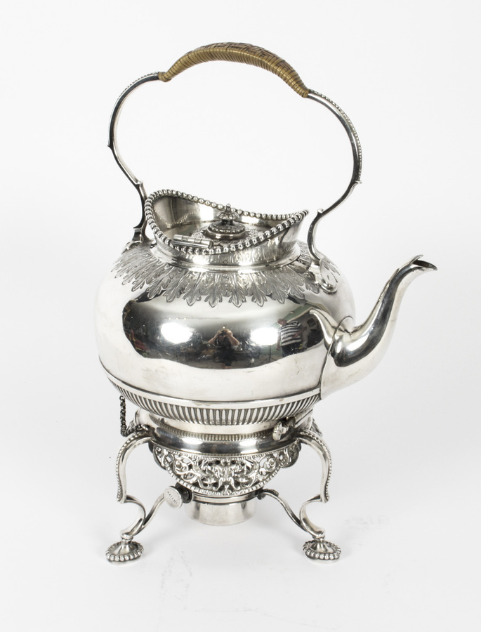Antique Antique Silver Plate Spirit Kettle on Stand by Elkington Dated 1845 19 th C
