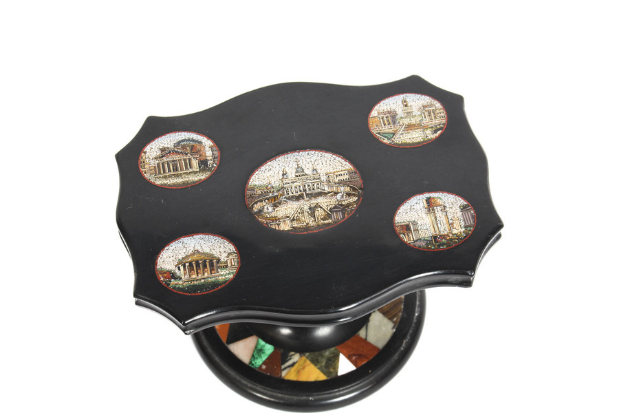 Antique Antique Grand Tour Italian Vatican Micro-Mosaic Marble Desk Weight 19th Century