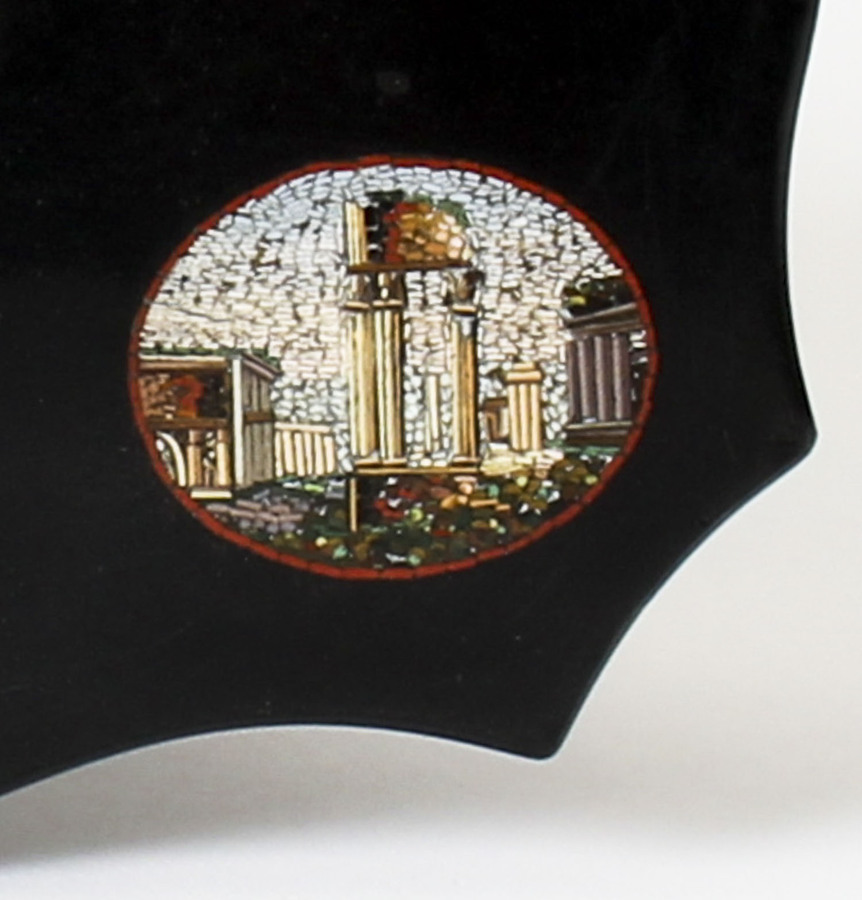 Antique Antique Grand Tour Italian Vatican Micro-Mosaic Marble Desk Weight 19th Century