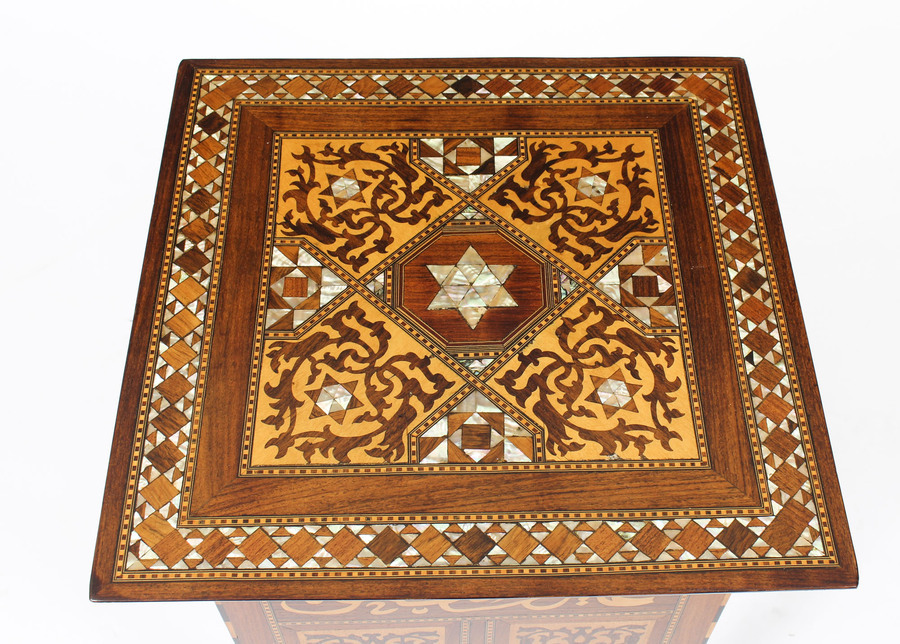 Antique Antique Set of 3 Syrian Mother Pearl Inlaid Occasional Tables 19th C