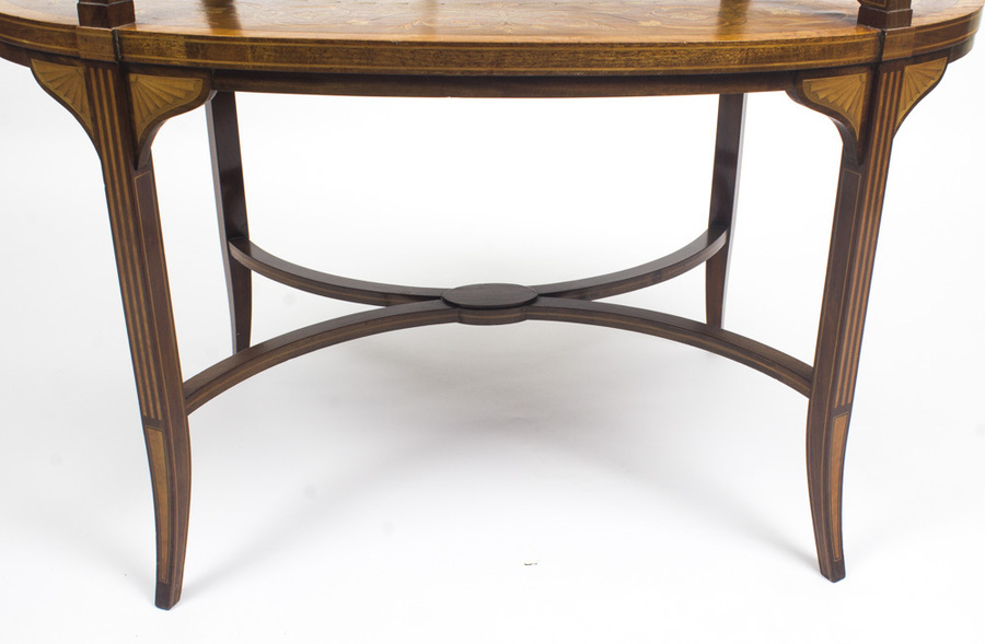 Antique Antique English Mahogany & Satinwood Etagere Tray Table c.1890