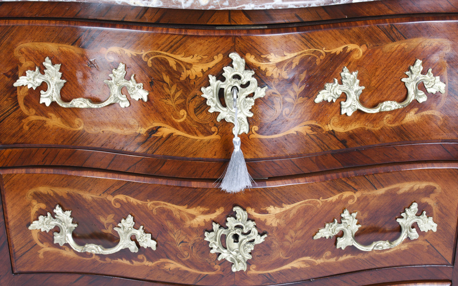 Antique Antique French Louis Revival Marquetry Commode 19th Century