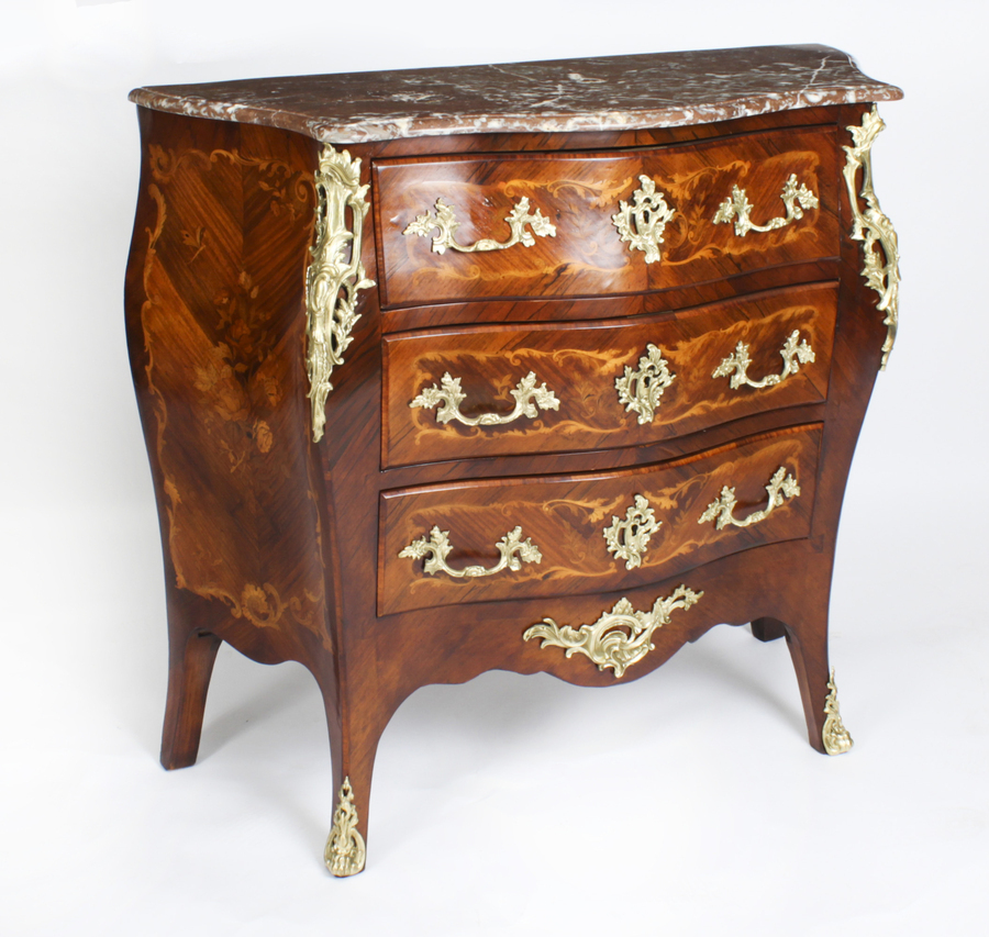Antique Antique French Louis Revival Marquetry Commode 19th Century