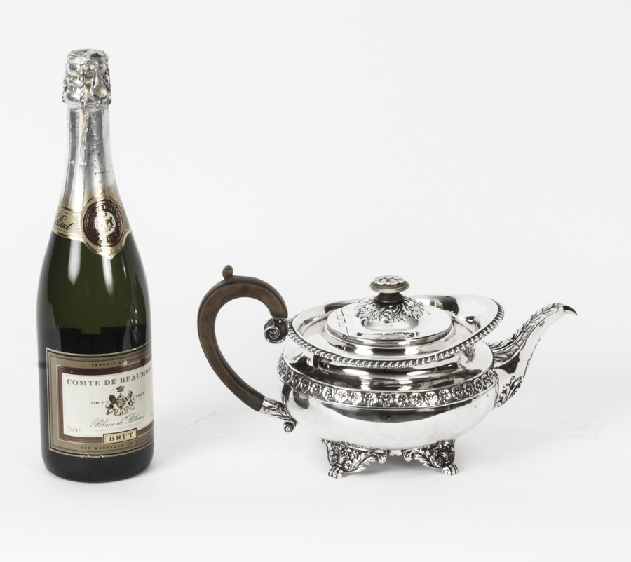 Antique Antique Regency Sterling Silver Teapot Craddock & Reid 1820 19th C