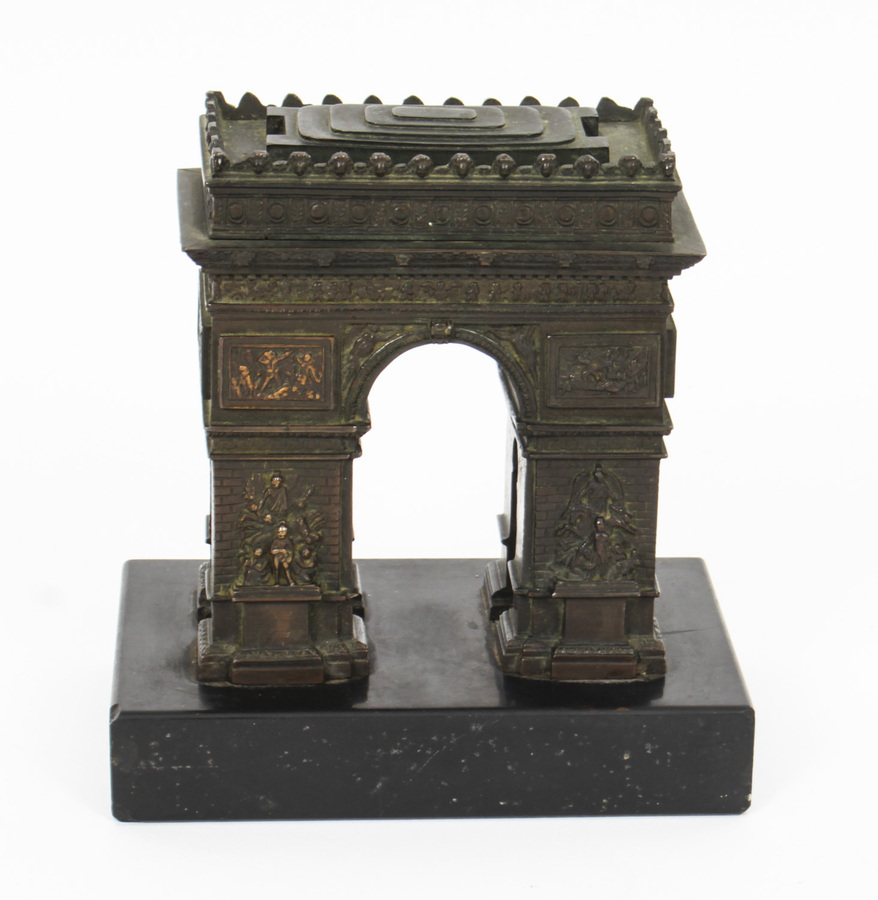 Antique Antique French Bronze Grand Tour Model of The Arc de Triomphe, 19th Century