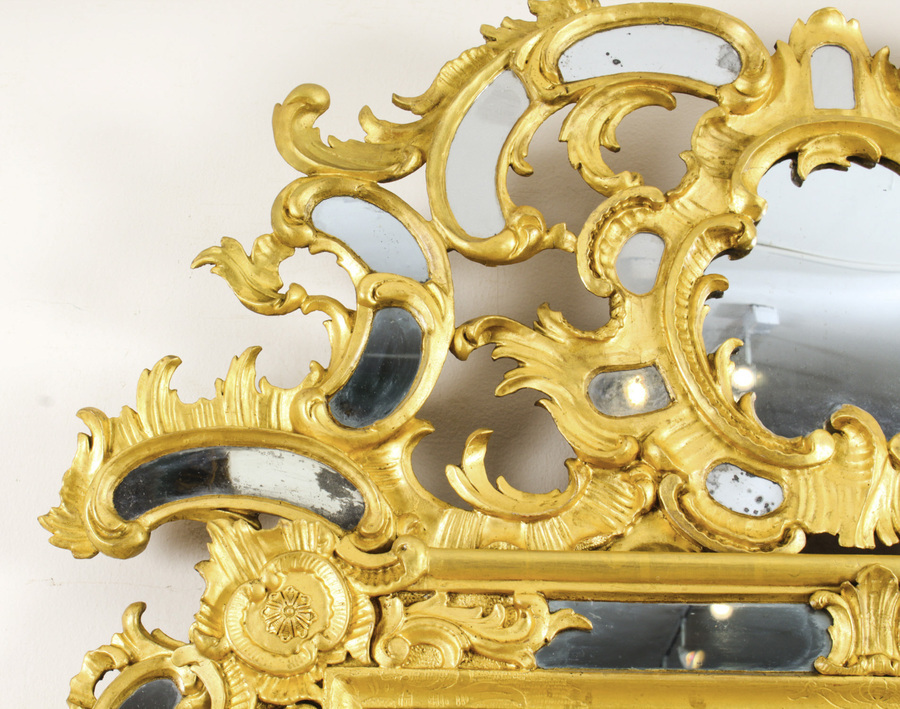 Antique Antique French Giltwood Overmantel Rococo Mirror C1780 18th C149x95cm
