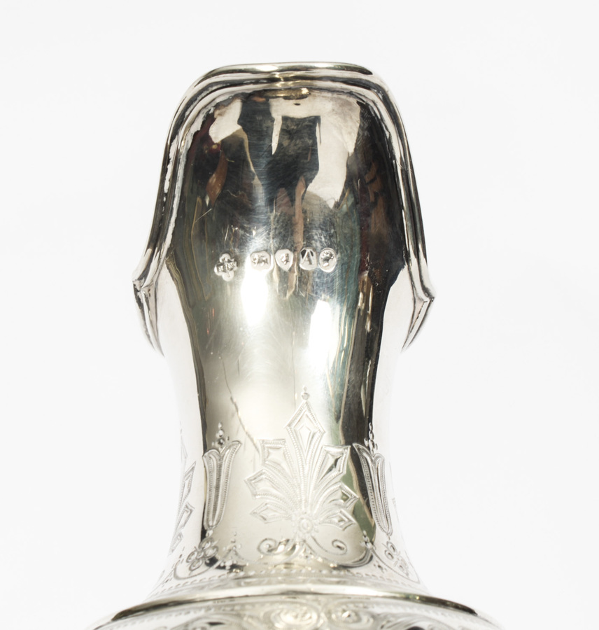 Antique Antique Victorian Silver Claret Wine Jug Barnard 1876 19th C