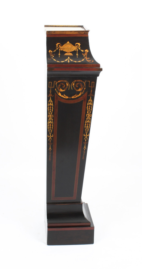 Antique Antique Victorian Ebonised & Marquetry Pedestal Stand 19th Century