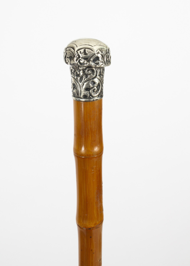 Antique Antique Silver & Malacca Walking Stick Cane C1880 19th Century