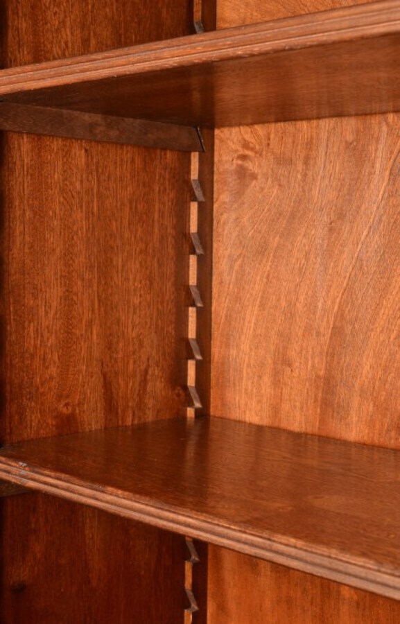 Antique Bespoke Sheraton Revival Burr Walnut Open Bookcase