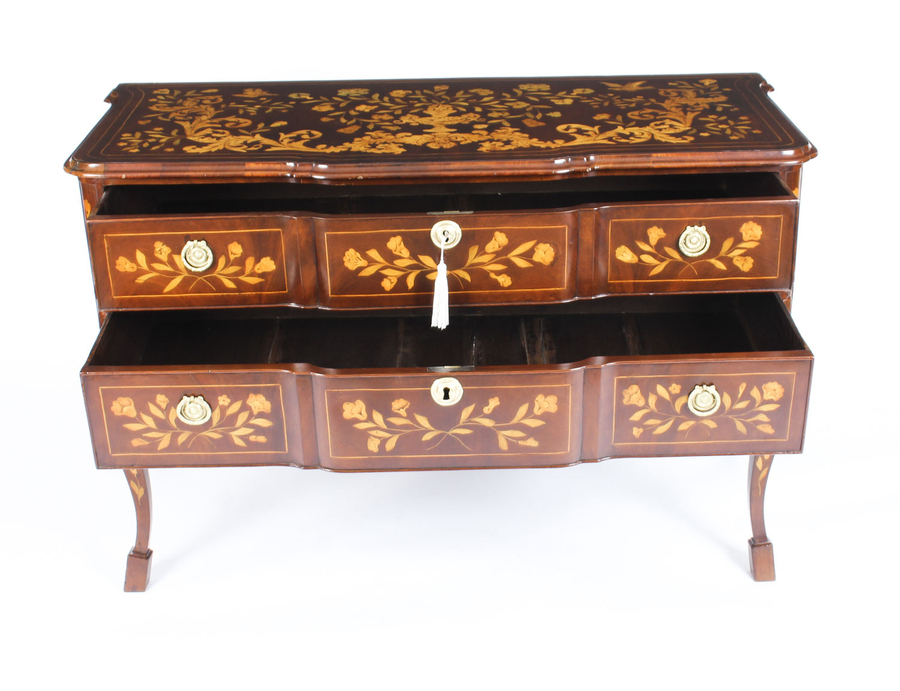 Antique Antique Dutch Mahogany and marquetry block front commode chest c.1820 19th C