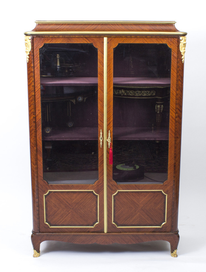 Antique Antique French Ormolu Mounted Display Cabinet Tansien& Dantat 19th C