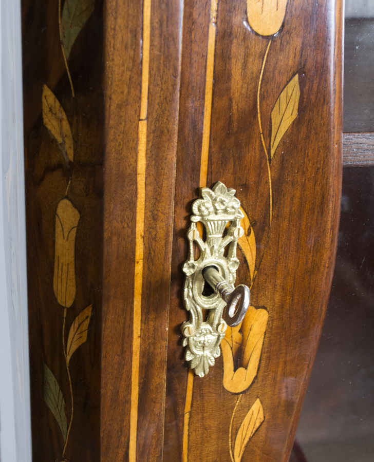 Antique Antique Dutch Marquetry Walnut Cabinet on Chest c.1780