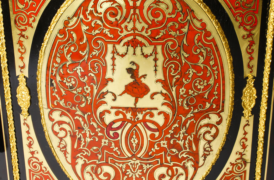 Antique Antique Ormolu Mounted Serpentine Boulle Tortoiseshell Credenza c.1870 19th C