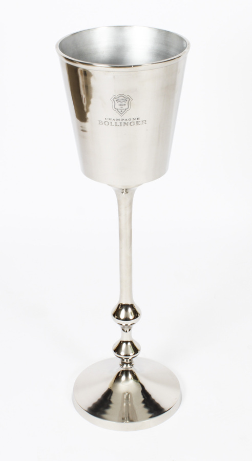 Vintage Elegant Silver-plated Bollinger Champagne / Wine Cooler on Stand 20th C