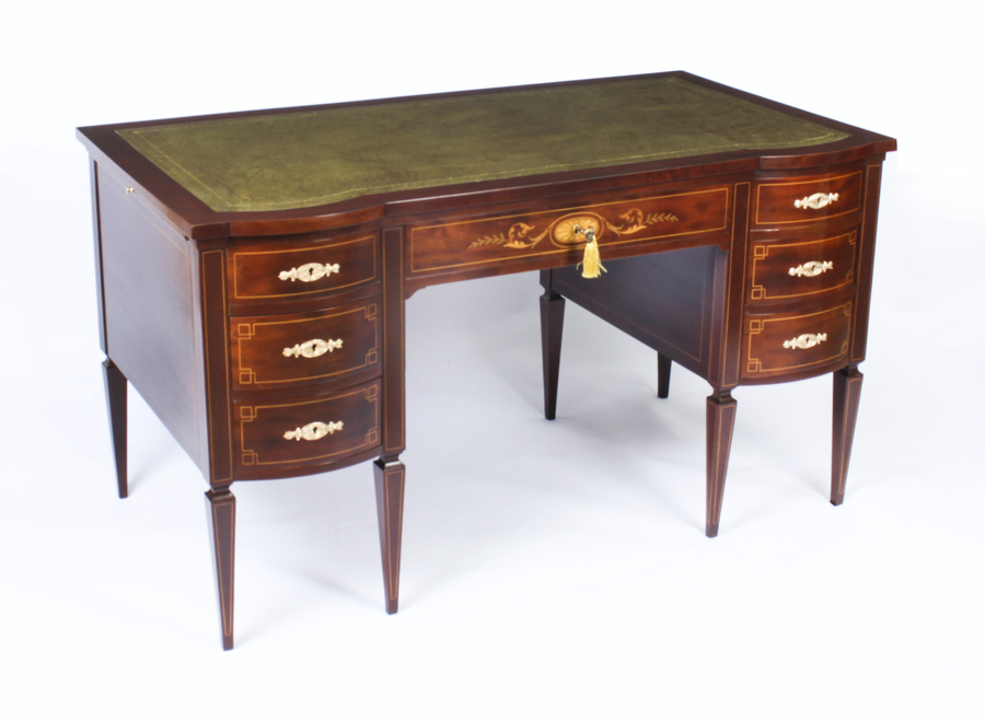 Antique Edwardian Marquetry Inlaid Desk Writing Table c.1890 19th C