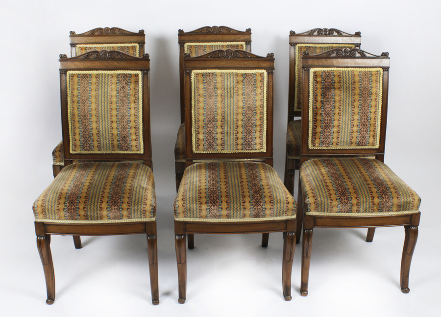 Antique Set of 6 French Empire Dining Chairs c.1880 19th C