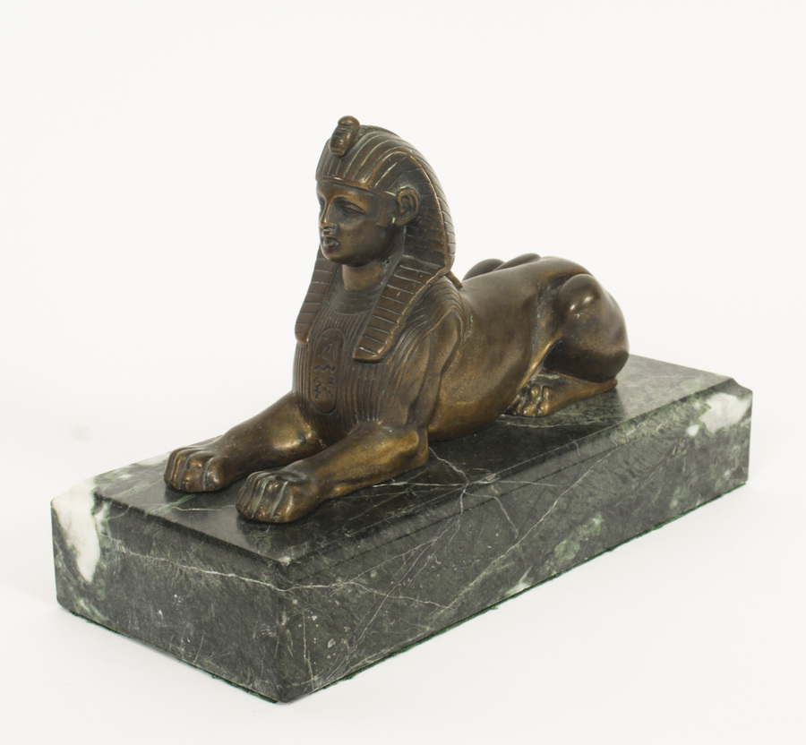 Antique French Egyptian Revival Bronze Sphinx 19th C
