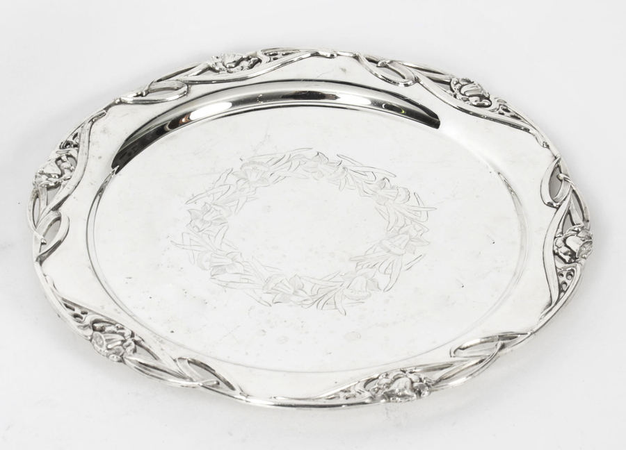 Antique Silver Plated Salver by William Hutton & Son 19th C