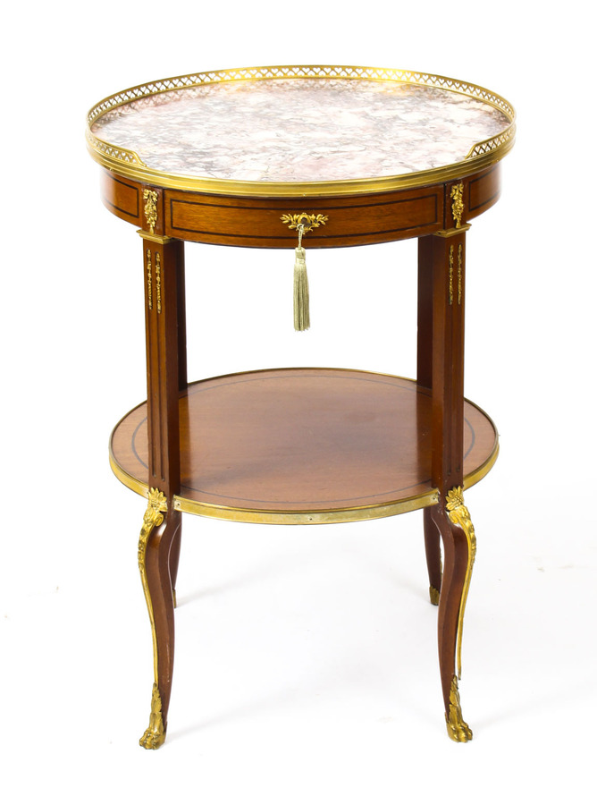 Antique French Louis Revival Marble & Ormolu Occasional Table 19th C