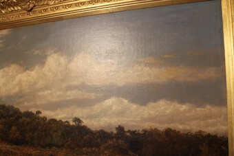 Antique William Mander (1850-1922), oil on canvas, extensive rural landscape