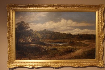 Antique William Mander (1850-1922), oil on canvas, extensive rural landscape