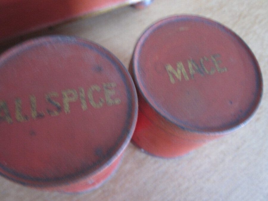 Antique Toleware spice tray.
