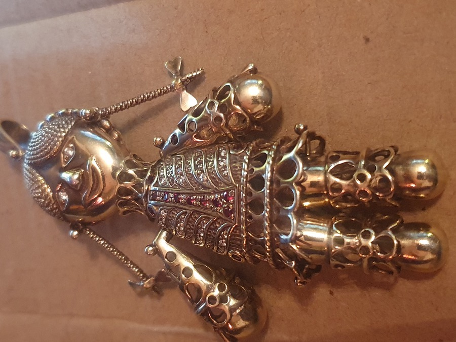 Antique Antique ragdoll large pendant