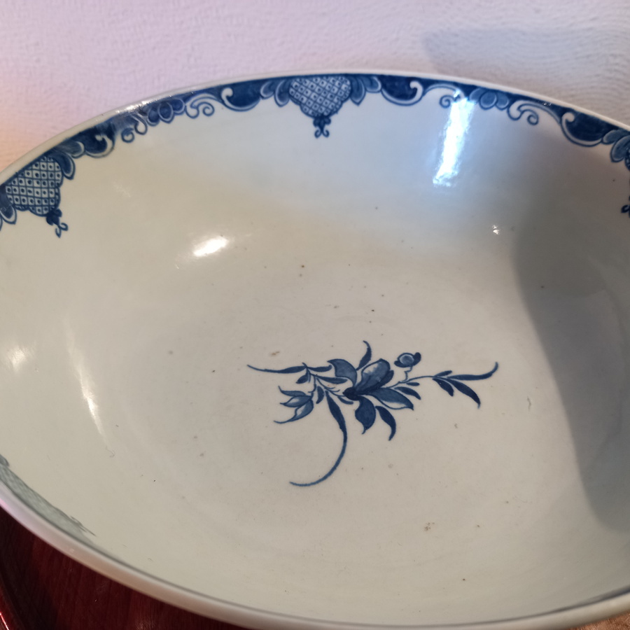 Antique First Period Worcester Bowl/Salad Bowl