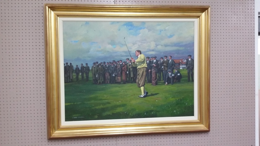 Golf Oil Painting of Bobby Jones at Hoylake (Royal Liverpool) by Craig Campbell