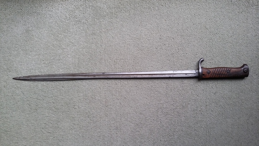 Antique Good WW1 Imperial German Seitengewehr 1907 Dated  Model 1898 Pipe Back Bayonet By C G Haene.