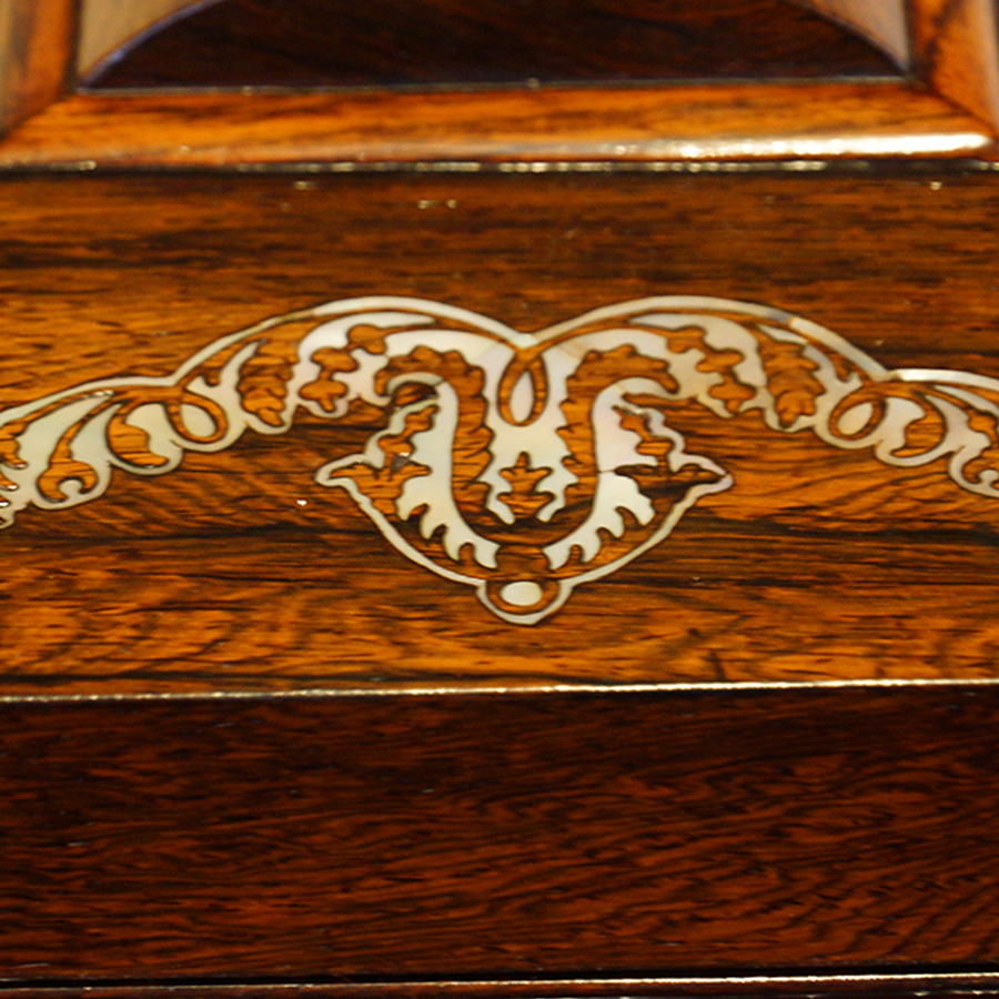 Antique Antique rosewood inlaid jewellery box