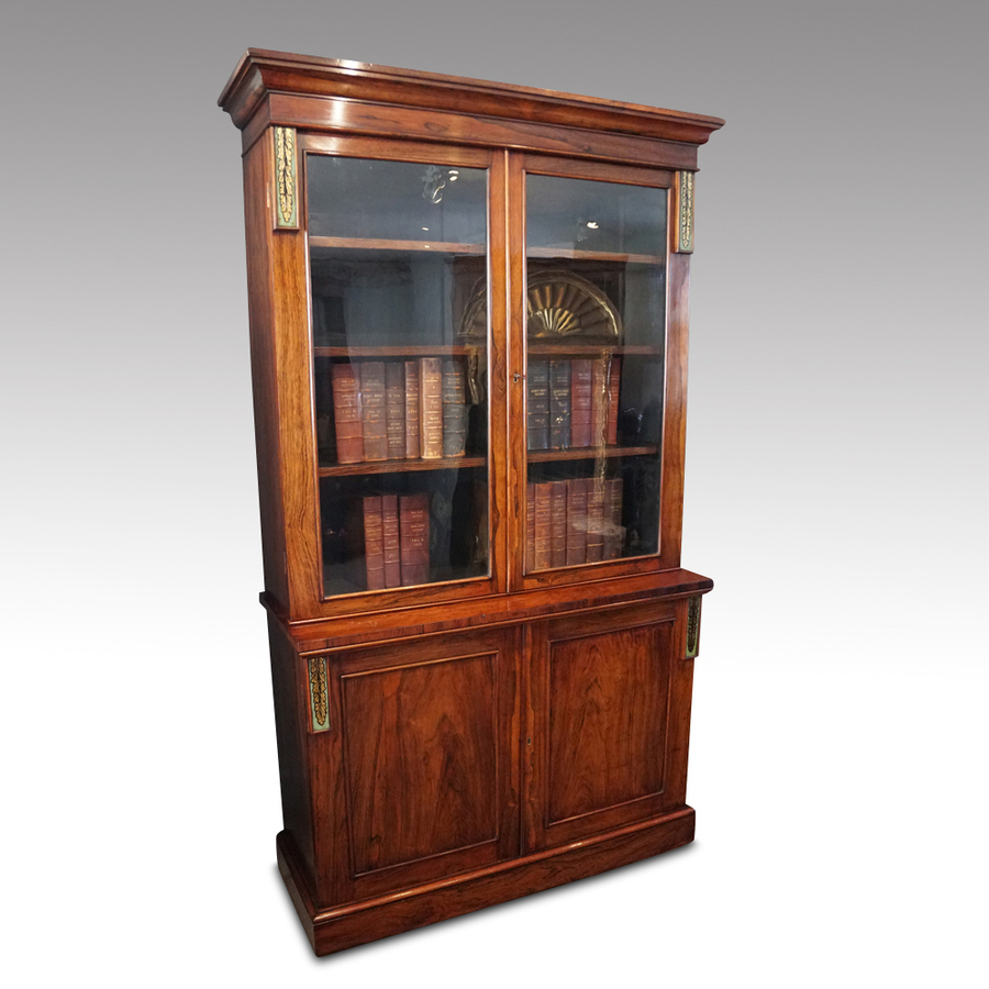 Antique William IV rosewood library bookcase