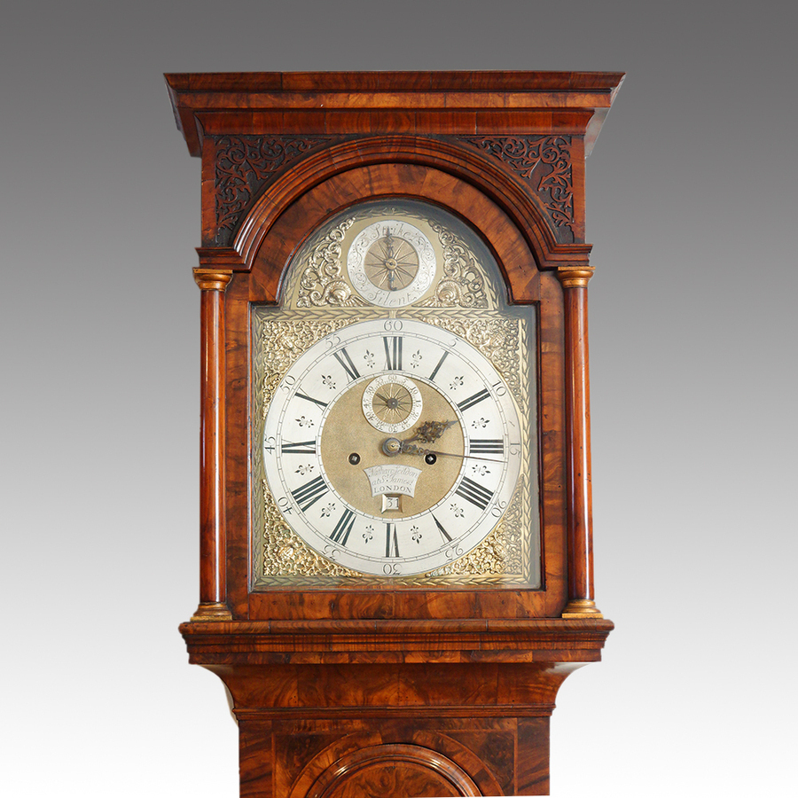 Antique George II walnut longcase clock Nathanial Seddon