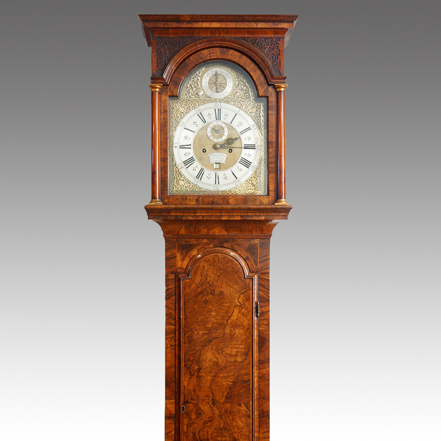 Antique George II walnut longcase clock Nathanial Seddon